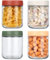 Cotepi 4Pz 500 ML Barattoli in vetro,Barattoli di Avena con Coperchio di Vetro, Contenitore di Vetro per Avena Riutilizzabili, per yogurt, budino, insalata, miele