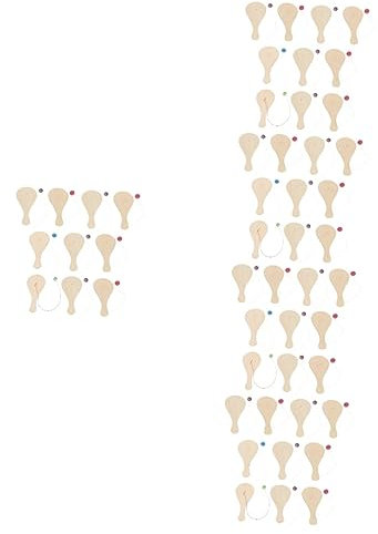 Cabilock 50 Stück Schläger aus weißem Billet-Holz klassisches Paddleball-Spielspielzeug Kind Halloween assecoires basteln Puzzlematte Beach-Tennis-Schläger Strandpaddel