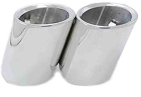 Auspuffblende,Auspuff Endrohr 1 Paar Edelstahl passend for BMW 5er F10 F11 F18 F07 E39 E60 E61 525i 528i 530i 535d 535i Auto-Schalldämpfer-Spitzenabdeckung Auspuffrohr(Color:Silver)