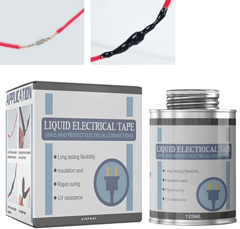 GNAUMORE Liquid Insulation Glue,Liquid Insulation Tape,Liquid Electrical Tape,Liquid Insulating Rubber Coat,Cable Repair Paste,Liquid Insulating Rubber Coat,Black Liquid Insulation Glue