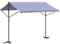 vidaXL Freistehende Markise, Gartenmarkise Einziehbar, Standmarkise für Garten Terrasse Balkon, Sonnenschutz, Blau Weiß Stoff Stahl