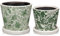 Oairse 2 Stück Blumentopf Keramik Pflanztöpfe Runde Sukkulentententöpfe mit Drainagelöchern und Untersetzern Kleiner Keramik-Pflanztopf für Sukkulenten Kaktus Indoor Outdoor Garten Home Fensterbank