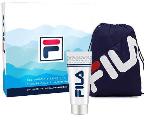 FILA Gift Set regalo uomo Gel Doccia e Zaino, Cofanetto regalo uomo con gel doccia rinfrescante e sacca sportiva FILA resistente, Kit uomo regalo ideale per compleanni e occasioni speciali