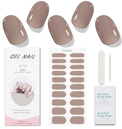 JMEOWIO Unghie Gel Adesive Caffè Gel Nail Stickers Adesivi Unghie Gel Uv Decorazioni Unghie Nail Art Disegni