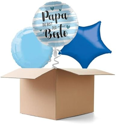 NEU Ballongrüße Papa Du bist der Beste, 3 Ballons