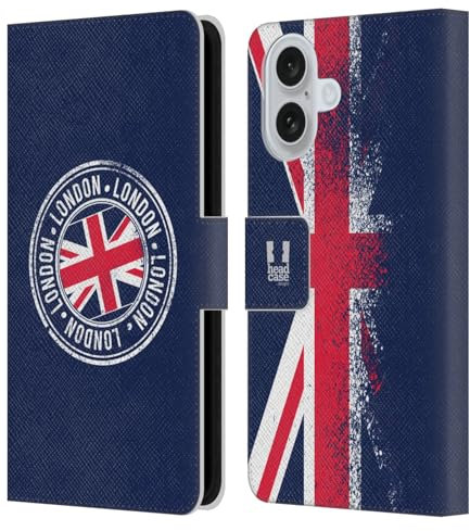 Head Case Designs Stempel Das Beste Von London Leder-Wallet-Hülle Kompatibel mit Apple iPhone 16