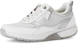Gabor Damen Low-Top Sneaker, Frauen Halbschuhe,Chunky Sneaker,dad Shoes,straßenschuhe,Strassenschuhe,Bianco/Weiss/silb.,38.5 EU / 5.5 UK