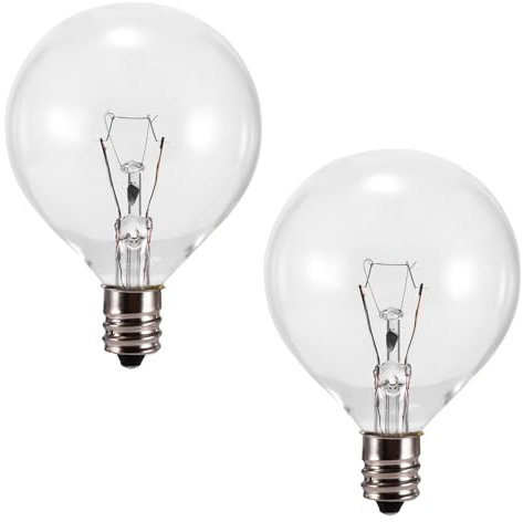 ZONJIE 2 Pack Wax Warmer Bulbs 25W, 230V E12 Base Wax Bulb for Full Size Warmer,Scentsy Light Bulb for Wax Warmer, G50 2700K Salt Lamp Bulb Dimmable Light Bulbs for Burner for Wax Burner