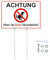 Luimode Kein Hundeklo Schild Reflektierendes Aluminium Steckschilder 35x25cm,Privatgrundstück Hier ist Kein Hundeklo Schild mit UV-Schutz,mit Metall Halterung und Zubehör
