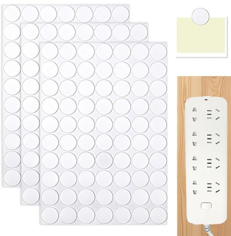 AUEFUDQ 210 Stück Nano Klebesticker | doppelseitige Klebepunkte | extra starke Nano Aufkleber | runde Klebepads | wiederverwendbar | wasserfest | transparent | 2cm Durchmesser | 1mm Dicke
