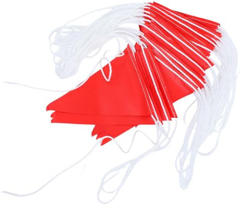 GLEAVI Quarantäne-Warnflagge dekorative Dreiecksfahnen Banner-Flaggen reflektierende Flagge Geburtstagsfahnen Warnsignale Markierungsfahnen Wimpel Sicherheitsfahne Wimpel Flagge PVC rot