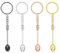 4Pcs Mini Spoon Keychain, Spoon Keychain Set, Mini Crown Spoon Keychain, Tiny Little Spoon Pendant Scoop Keychain, Crown Teaspoon Pendant Key, Ring Tiny Spoons for Filling Vials