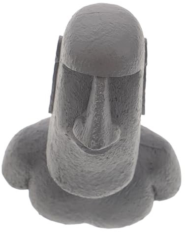 BESPORTBLE Nordische Steinstatuendekoration Figur Der Osterinsel Gartenstatue Der Osterinsel Statuen Der Osterinsel Große Osterinselköpfe Chipmunk-Statue Desktop-Statue Grey Harz