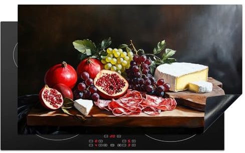 KitchenYeah© Protection Plaque Cuisson Deco Cuisine Cache Induction 90x52 cm Protège Pour Cuisiniere Protection Buvette - Nature Morte - Vintage