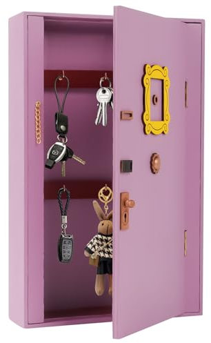 Yallmie Porte-CléS Mural “Monica Friends” Armoire à CléS Murale Avec 6 Crochets Boite A Clef Decorative Murale DéCo Murale Originale Rangement Clef Pour La Maison, Le Bureau, L'éCole