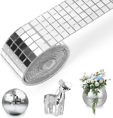 7000 Stück Spiegel Mosaik Selbstklebend, 5 x 5mm Selbstklebende Mini Spiegel, Quadratische Mosaik Spiegelfliesen Aufkleber Glas, Mini Spiegelmosaiksteine für Bad, Küche, Wohnzimmer