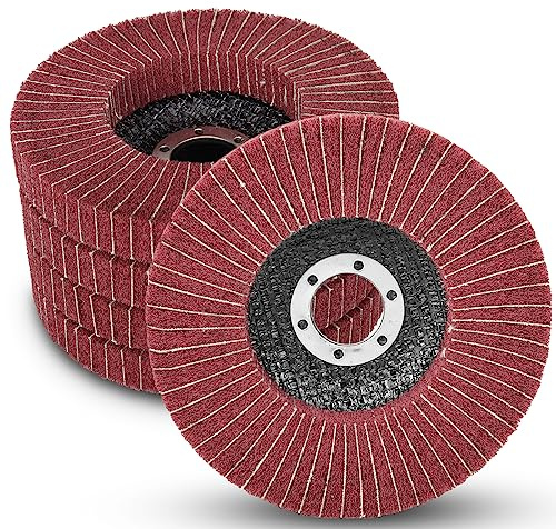 SI FANG 5 Stück Nylon Polierscheibe 125, 240er Körn Fächerscheiben Metall | Edelstahl Polieren, für Winkelschleifer
