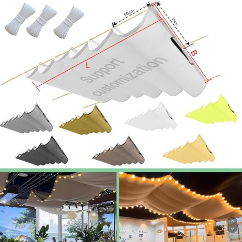 Einziehbar Welle Sonnensegel 80x200cm(BxL) Verstellbar Schattenabdeckung Sonnenschutz Wasserdicht Outdoor Pergola UV-beständig Markise Anwendbar auf Terrasse Garten Weiß