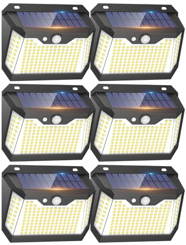 Philosun Solar Lights Outdoor Motion Sensor 3 Modes, IP67 Waterproof Solar Security Light Outdoor with 270°Wide Angle for Fence Front Door Yard Pathway, 6 Pack Cool White