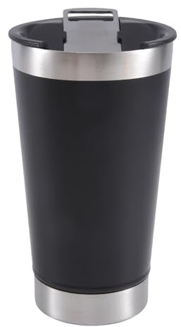 Bortivier Tazas de Cerveza FríA con Tapa Abridor de, Aislamiento de Acero Inoxidable, Tazas de Café y Agua para Té, Vasos con Aislamiento TéRmico