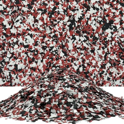 Epoxidharz Farbchips Bodenbeschichtung Garage Boden Chips Schwarz/Weiß/Rot 1kg