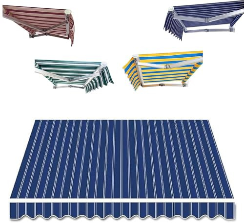 Ersatzstoff für Outdoor-Markise, wasserdicht, Polyester, 5 x 4 m, mit Volant für Garten, Terrasse, Pergola, langlebig und UV-beständig