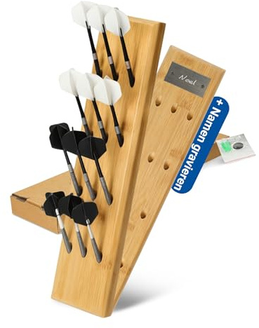 Dartpfeilhalterung DartDock aus Holz für 12 Pfeile - Wandhalterung Darts | Dartständer, Dartboard Zubehör, Spielzimmer, Echtholz, Steeldart, Softdart, Dartraum, stabil, ordentlich