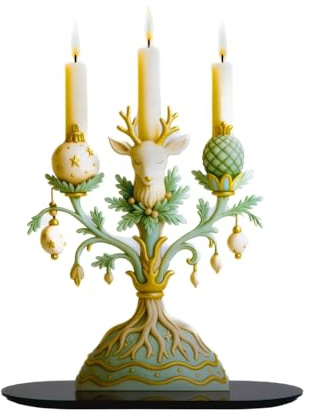 LINEE Recanati – Kerzenständer N*Artpop – Weihnachts-Kerzenhalter aus PMMA – Modernes künstlerisches Design – Dekoration für Zuhause, Tisch und Geschenkideen (drei)