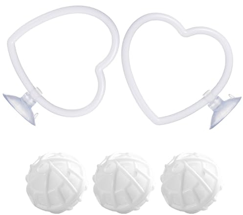 Betta Enrichment Toys - Interactive Exercise Ring for Habitat | Flexible Loop Frame paired Floating Filter Balls, Swim Training Play Accessory supporting Feeding Movement Practice Beginner Keepers