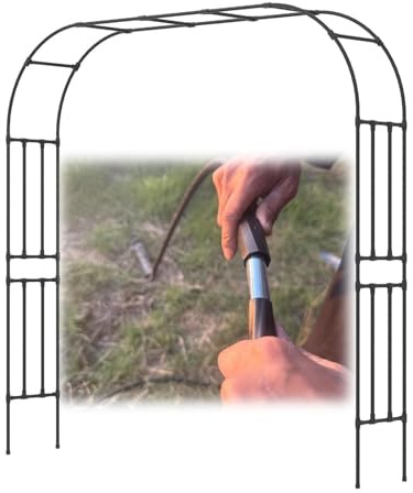 Arche De Jardin Robuste en Acier Galvanisé, Largeur 120-320 Cm, Arceau avec Revêtement PE, Treillis pour Plantes Grimpantes, Roses Et Décoration De Mariage(200 * 240 * 40cm)