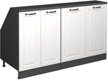 Vicco Dachschrägenschrank-Set Rion, Weiß Landhaus, 140 cm 2er Set Schrankkorpuss 60 cm Tiefe, geeignet für die platzsparende Aufbewahrung unter Dachschrägen