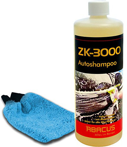 ABACUS® ZK-3000 Set - Autoshampoo 1000 ml für die Handwäsche Microfaser Mikrofaser Handschuh Waschhandschuh (7081)