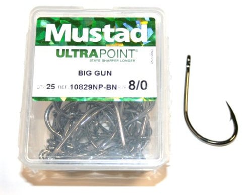 Mustad 10829NP-BN Big Gun Hooks Size 8/0 - Pack Qty 25