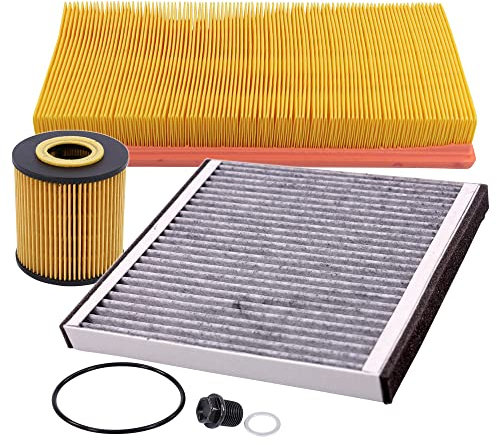 Inspektionspaket SET A 1x Ölfilter 1x Luftfilter 1x Innenraumfilter (Pollenfilter) mit Aktivkohle 1x Ölablass-Schraube 1x Dichtring für Ölablass-Schraube