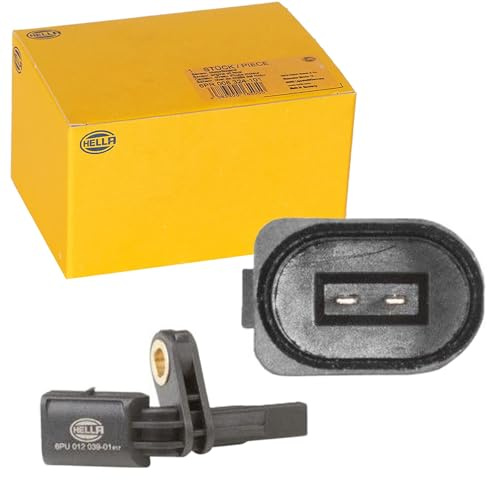 HELLA 6PU 012 039-011 Sensor, wheel speed - 12V - 2-pin connector - Front Axle Left - without cable