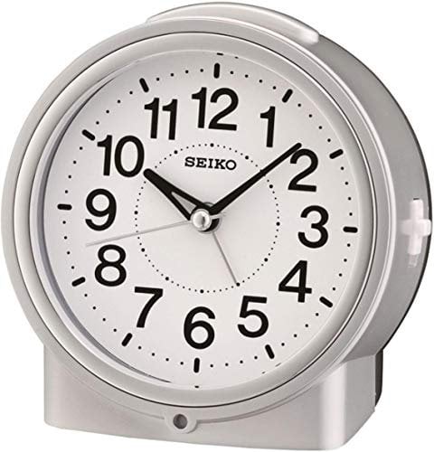 Seiko Wecker silber Kunststoff Schleichende Sekunde QHE117S