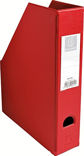 Exacompta 90155E Stehsammler aus stabilem Karton mit Kunststoffbezug für DIN A4 7cm Rückenbreite rot mit Rückenschild perfekt zur Aufbewahrung von Zeitschriften Katalogen