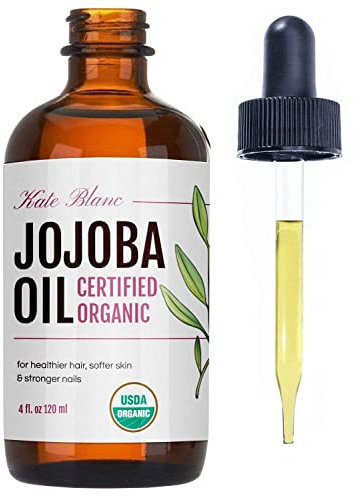 Jojoba Oil, USDA Certified Organic, 100% Pure, Cold Pressed, Unrefined. Revitalizes Hair & Gives Skin a Radiant Youthful Look. Effective Treatment for Face, Lips, Cuticles, Stretch Marks. (4 oz)