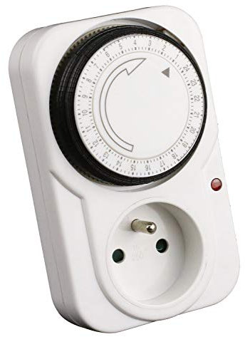 Programmateur journalier mécanique avec interrupteur à voyant