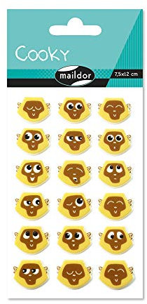 Maildor CY058O Packung mit Stickers Cooky 3D (1 Bogen, 7,5 x 12 cm, ideal zum Dekorieren, Sammeln oder Verschenken, Affen) 1 Pack