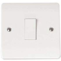 Click Intermediate Plate Switch 10 Amp White PVC