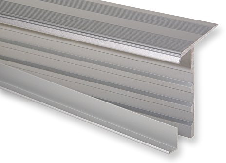 Trepsa Treppenkantenprofil Trepsa Profil 4 mit Abschluss-Clip | Aluminium eloxiert (800 mm, Silber)