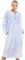 Camille Women's Super Soft Fleece Housecoat - Diamond Print Zip Up Bathrobe - Long Sleeved and Side Pockets for Ultimate Comfort & Warmth Blue 10-12