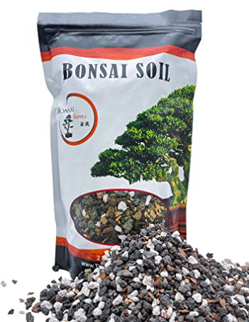 Bonsai Soil All Purpose Mix | Fast Draining Pre Blend (2 Quart Bag) Plant | Pumice, Lava, Calcined Clay and Pine Bark ● Potting Pre Mixed Bonsai Plant Soil Mixture By The Bonsai Supply