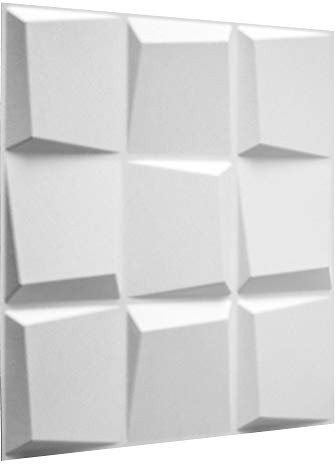 WallArt 3D Wandpaneele Oberon - 3D-Wandverkleidung - Raumstyling mit 3D Wandplatten - Alternative Wandverkleidung - Streichbare 3D Reliefplatten - 50 cm x 50 cm - 12 Stück für 3 m² Wandfläche
