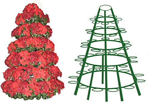 Creative Displays Vollrundes Weihnachtsstern-Baumregal 1056 – freistehender vertikaler Gartenrahmen | ideal für Weihnachtssterne, Blumen, Topfpflanzen, Sukkulenten und mehr (5,5 m)