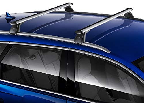 Audi 4K9071151 Dachträger Tragstäbe mit Dachreling für Avant, 100 kg Ladekapazität, Silber/Schwarz
