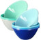 Youngever 9 Pack 1000ML Plastic Bowls, Re-usable Large Cereal Bowls, Large Soup Bowls, Set of 9 in 9 Assorted Colors (Coastal)