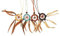 Saraswati Handgerfertigte Traumfänger Dreamcatcher Halskette mit Federn Leder 3cm