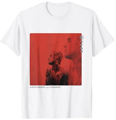 Justin Bieber Official Changes Red Album Cover White T-Shirt